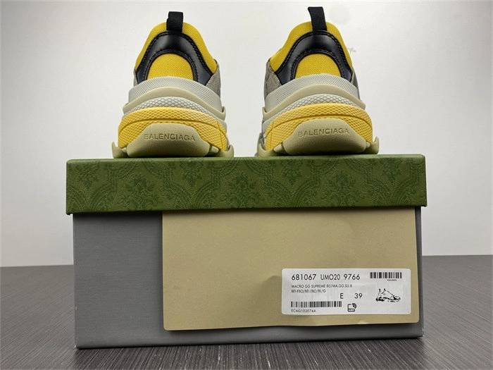 Popular Gocci x BLCG The Hacker Project Triple S Beige Green Yellow  681067 UMO20 4435
