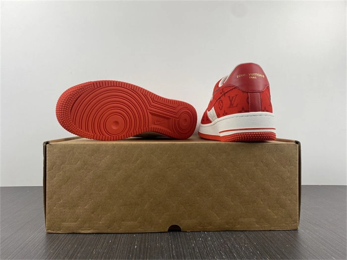 LV Nike Air Force 1 Low By Virgil Abloh White Red DailyWear 5146