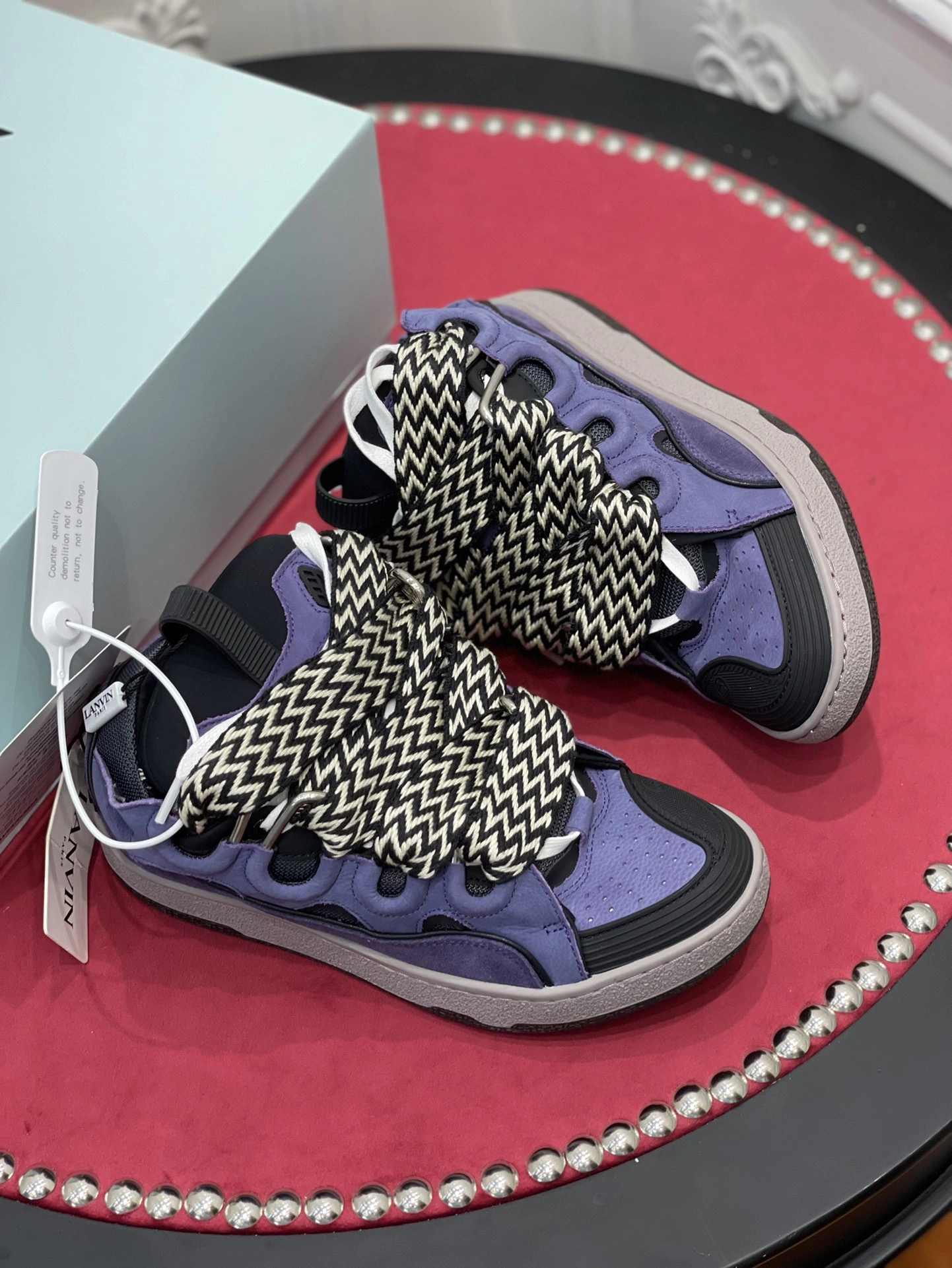 Lanvon Curb SneakerPurple Black FM-SKRK11-DRAG-E Breathable 837