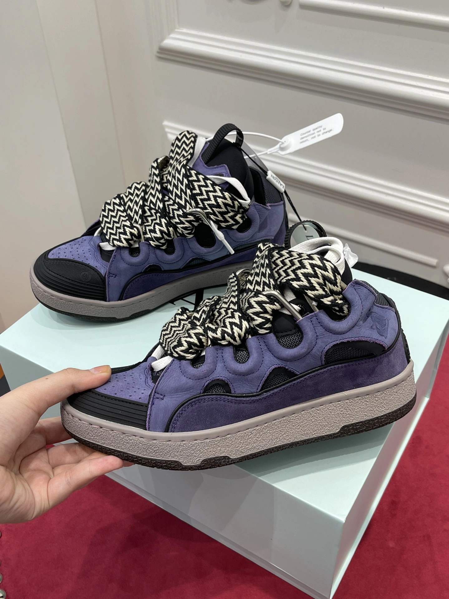 Lanvon Curb SneakerPurple Black FM-SKRK11-DRAG-E Breathable 837