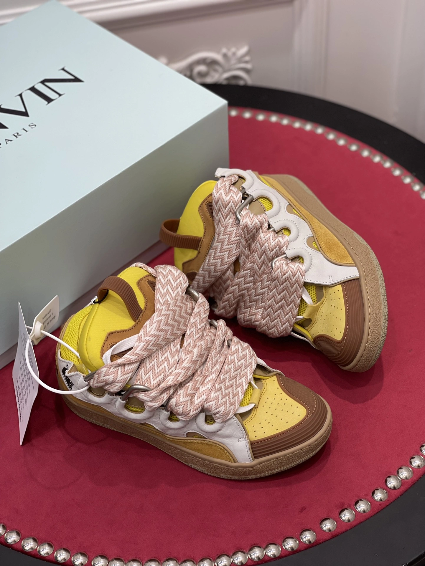 Breathable Lanvon Leather Curb Beige Yellow FM-SKRK11-DRAG-H 848