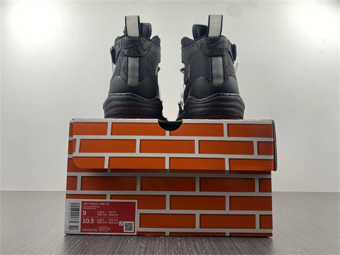 Breathable Nike Air Force 1 Mid Off-White Black DO6290- 5090