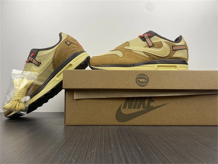 WaterResistant Nike Air Max 1 Travis Scott Cactus Jack Wheat Lemon Drop 5200