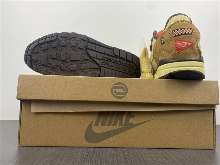WaterResistant Nike Air Max 1 Travis Scott Cactus Jack Wheat Lemon Drop 5200