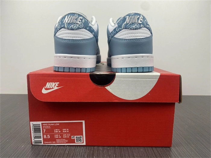 Nike Dunk Low Essential Paisley Pack Worn Blue DH4401- Sleek 4764