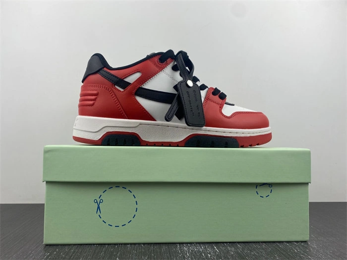 OFF-WHITE Out Of Office OOO Low Tops Black White Red OMIA189S22LEA Upgraded 3118
