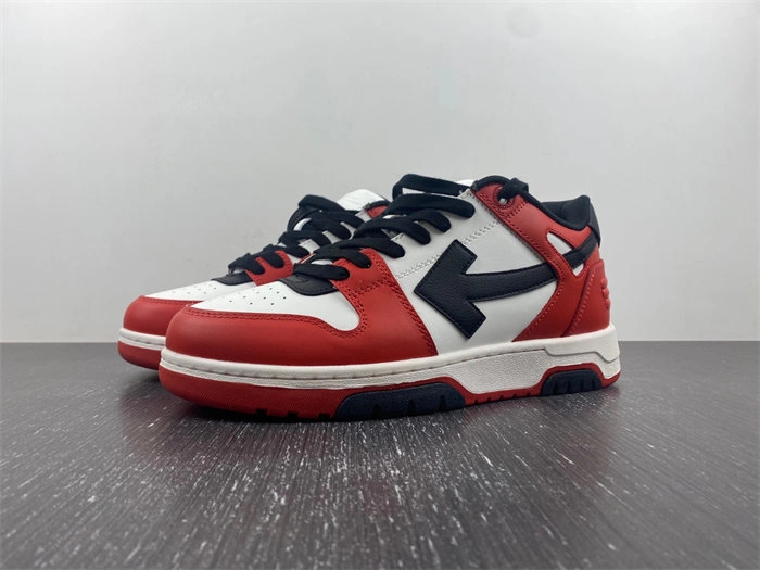 OFF-WHITE Out Of Office OOO Low Tops Black White Red OMIA189S22LEA Upgraded 3118