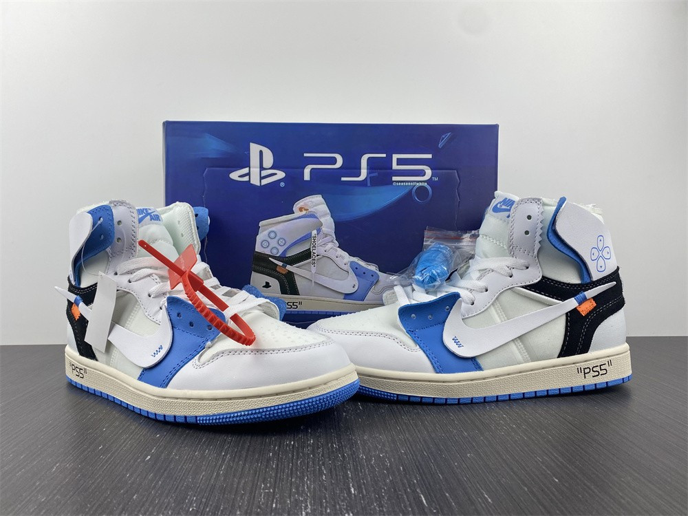 OF X AIR JORDAN 1 BLUE WHIITE AQ0818-168