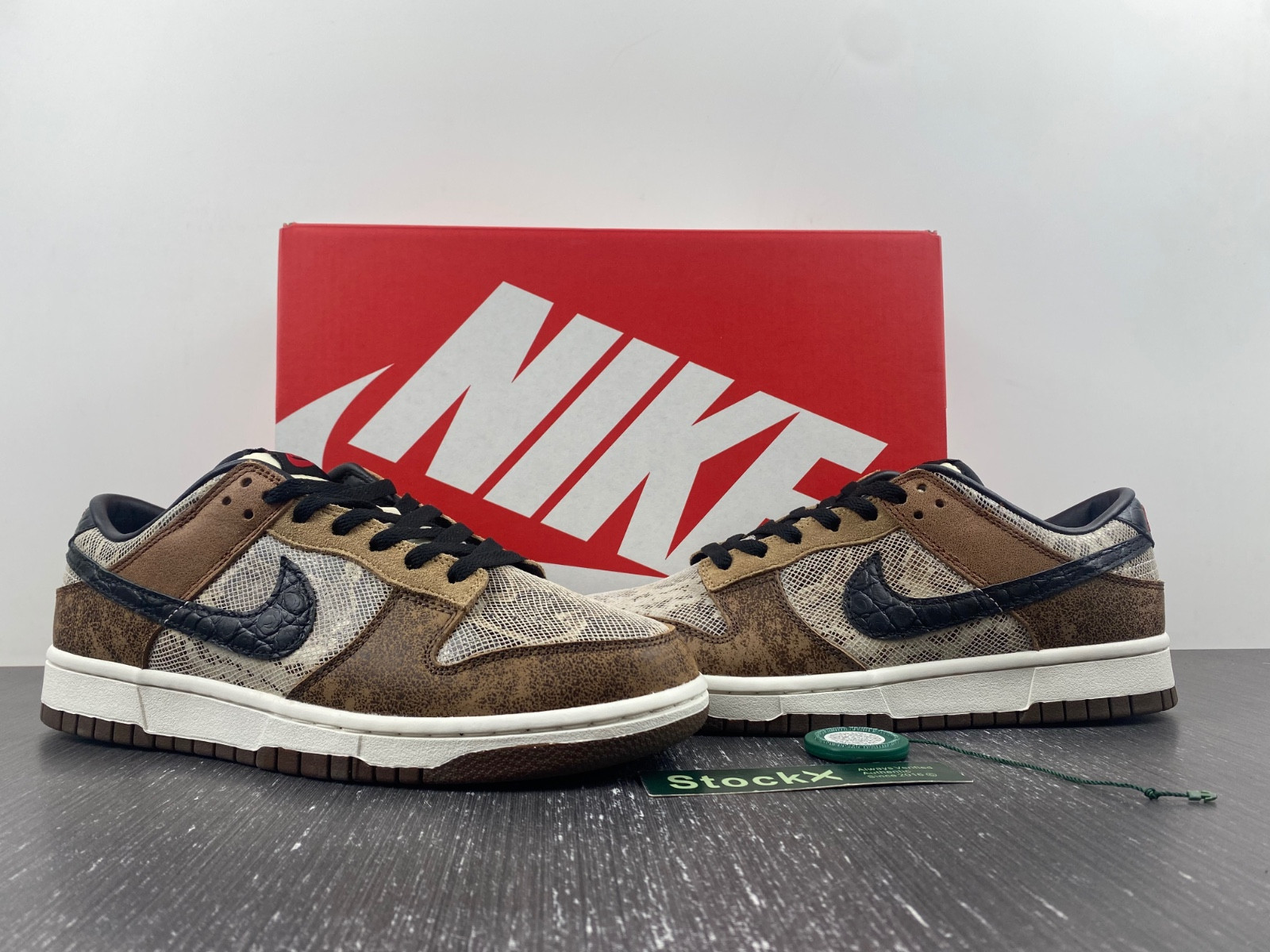 nike dunk low preM1vm co.jp brown snakeskin fj5434-120