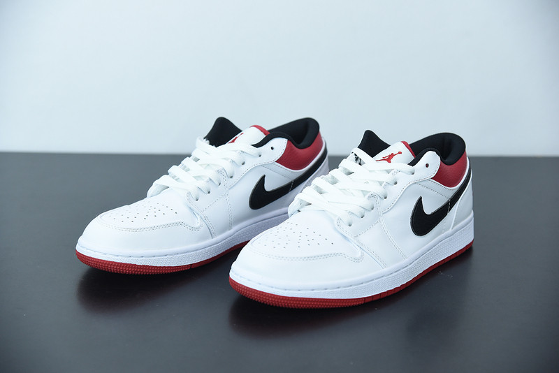 AIR JORDAN 1 LOW WHITE UNIVERSITY RED BLACK 553558-118