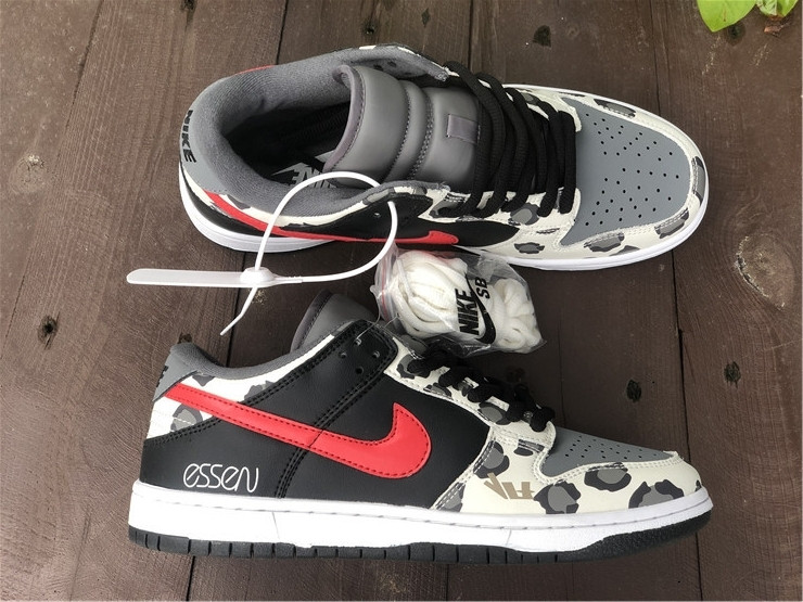 NIKE SB DUNK LOW GREY BLACK UNIVERSITY RED CU1727-006