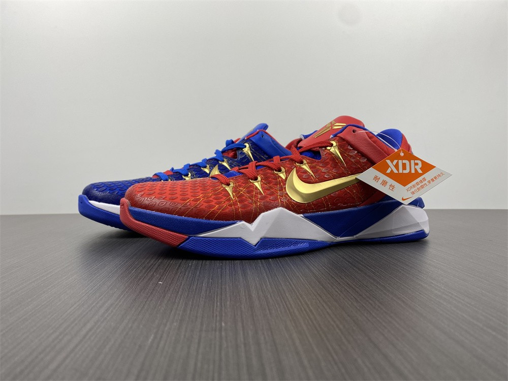 NIKE ZOOM KOBE VII RLX RED BLUE METALLIC GOLD 488371-406