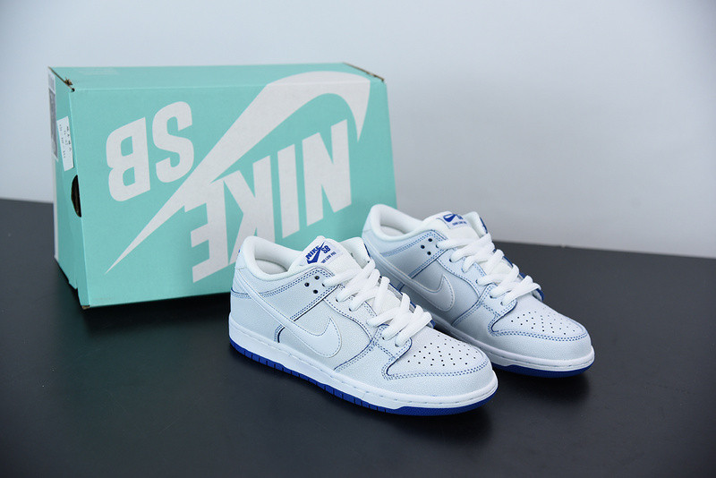 nike sb dunk low preM1vm white game royal cj6884-100