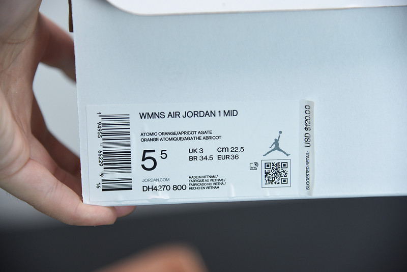 AIR JORDAN 1 MID APRICOT ORANGE DH4270-800
