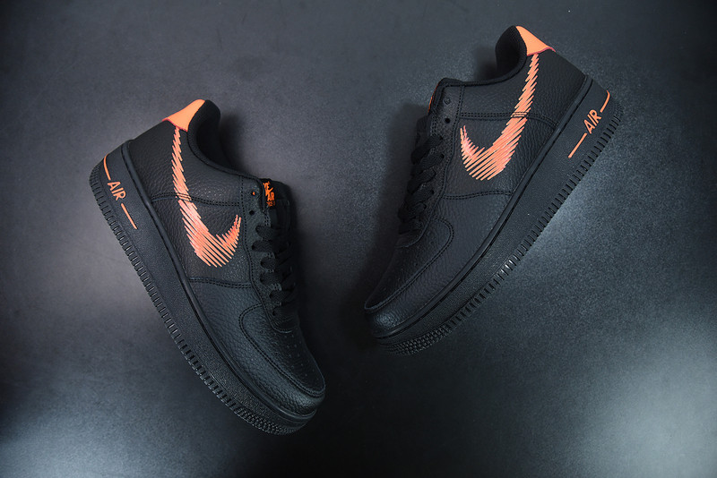 NIKE AIR FORCE 1 LOW ZIG ZAG BLACK ORANGE DN4928-001