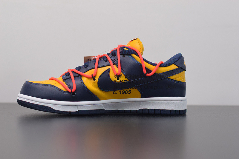 OF NIKE DUNK LOW LEATHER BLUE&YELLOW CT0856-700​​​​​​​