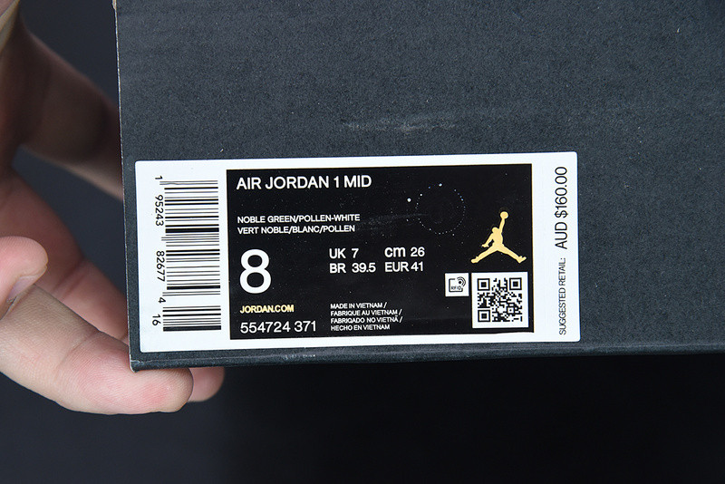 AIR JORDAN 1 MID GREEN YELLOW 554724-371