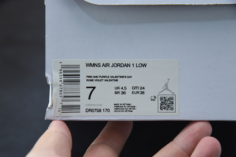 Nike Air Jordan 1 Low White Pink Purple Valentines Day DR0758-170