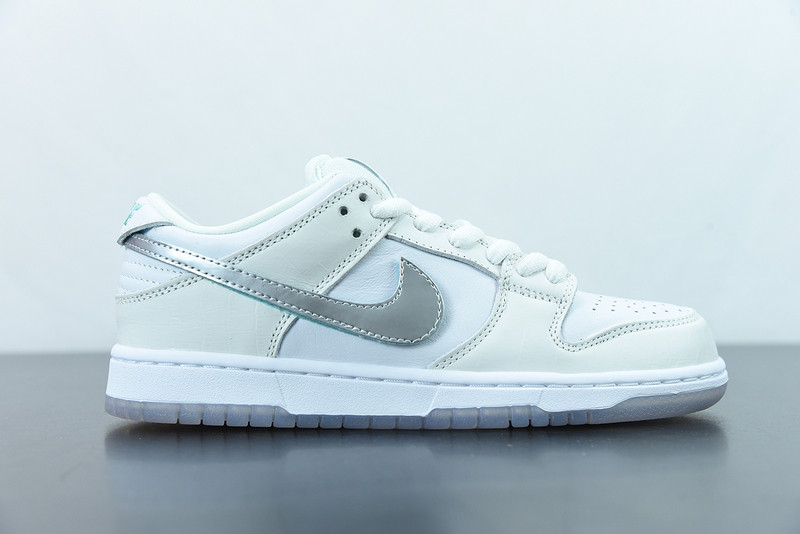 nike sb dunk low di*m*nd S*pply co white di*m*nd bv1310-100