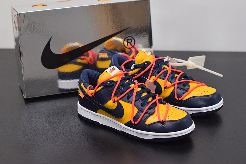 OF NIKE DUNK LOW LEATHER BLUE&YELLOW CT0856-700​​​​​​​