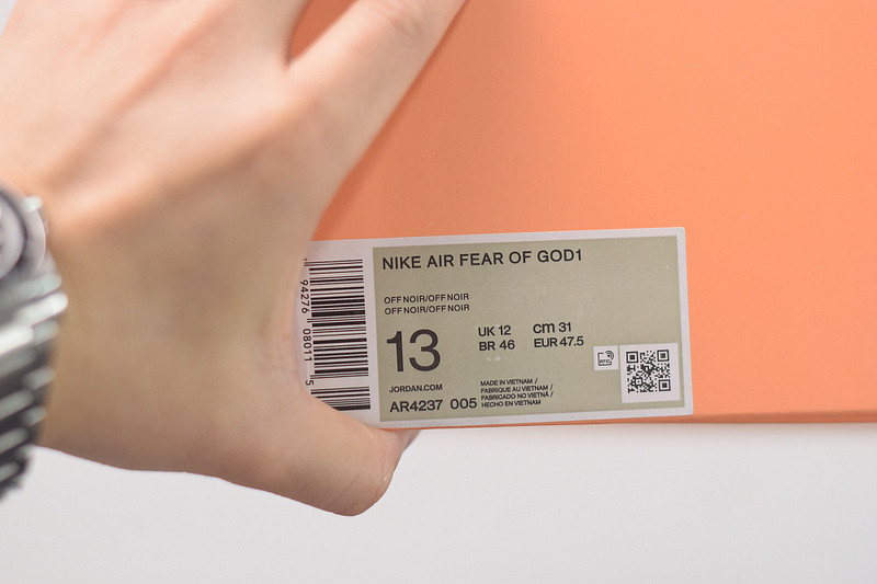 NIKE CONFIRMS AIR FEAR OF GOD 1 “TRIPLE BLACK”  AR4237-005
