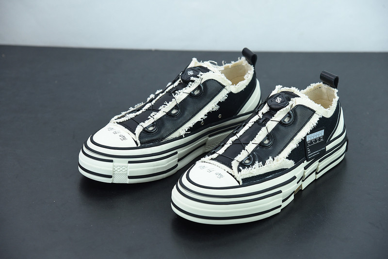 XVESSEL BLACK LACE-UP SNEAKERS