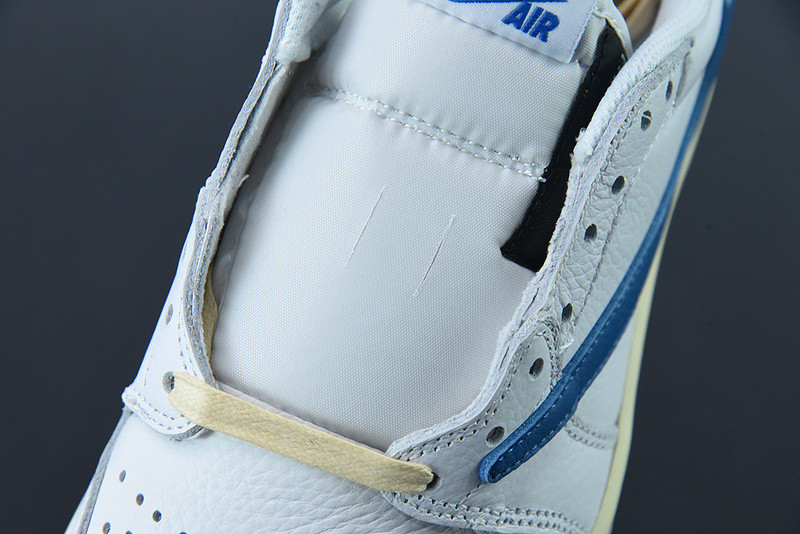 Travis Scott x Fragment x Nike Air Jordan 1 Low Cream White Blue CQ3277-100