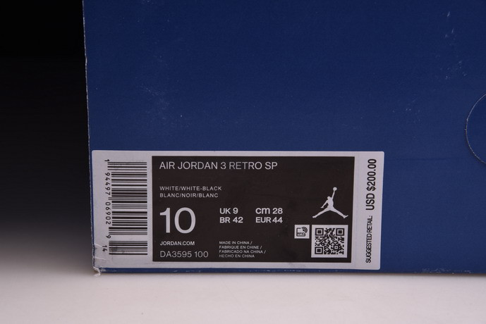 AIR JORDAN 3 SP “WHITE/BLACK DA3595-100