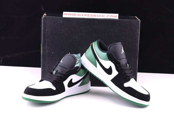 AIR JORDAN 1 LOW WHITE BLACK MYSTIC GREEN 553558-113